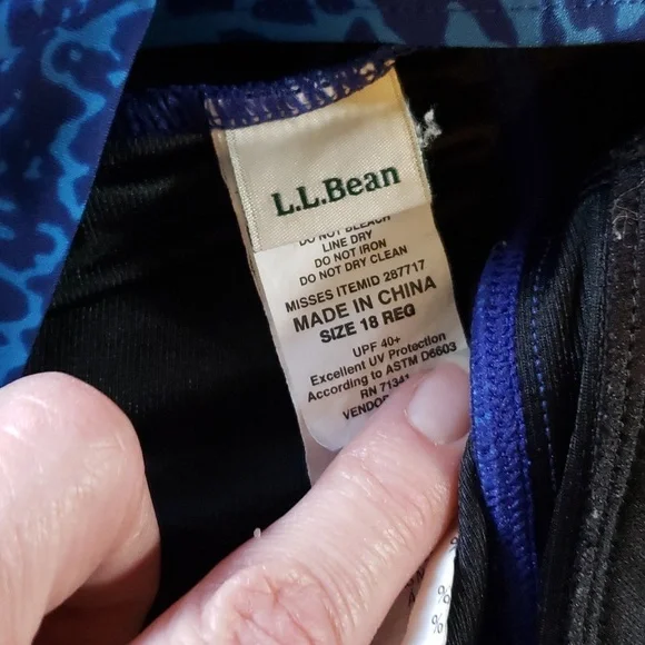 L.L. Bean skirted Bathing suit dress in blue floral - Picture 8 of 8